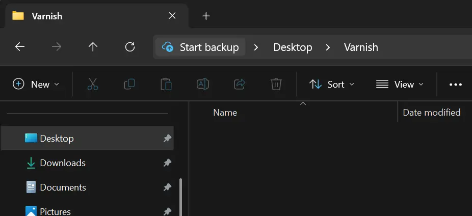 OneDrive backup on Windows Explorer address bar